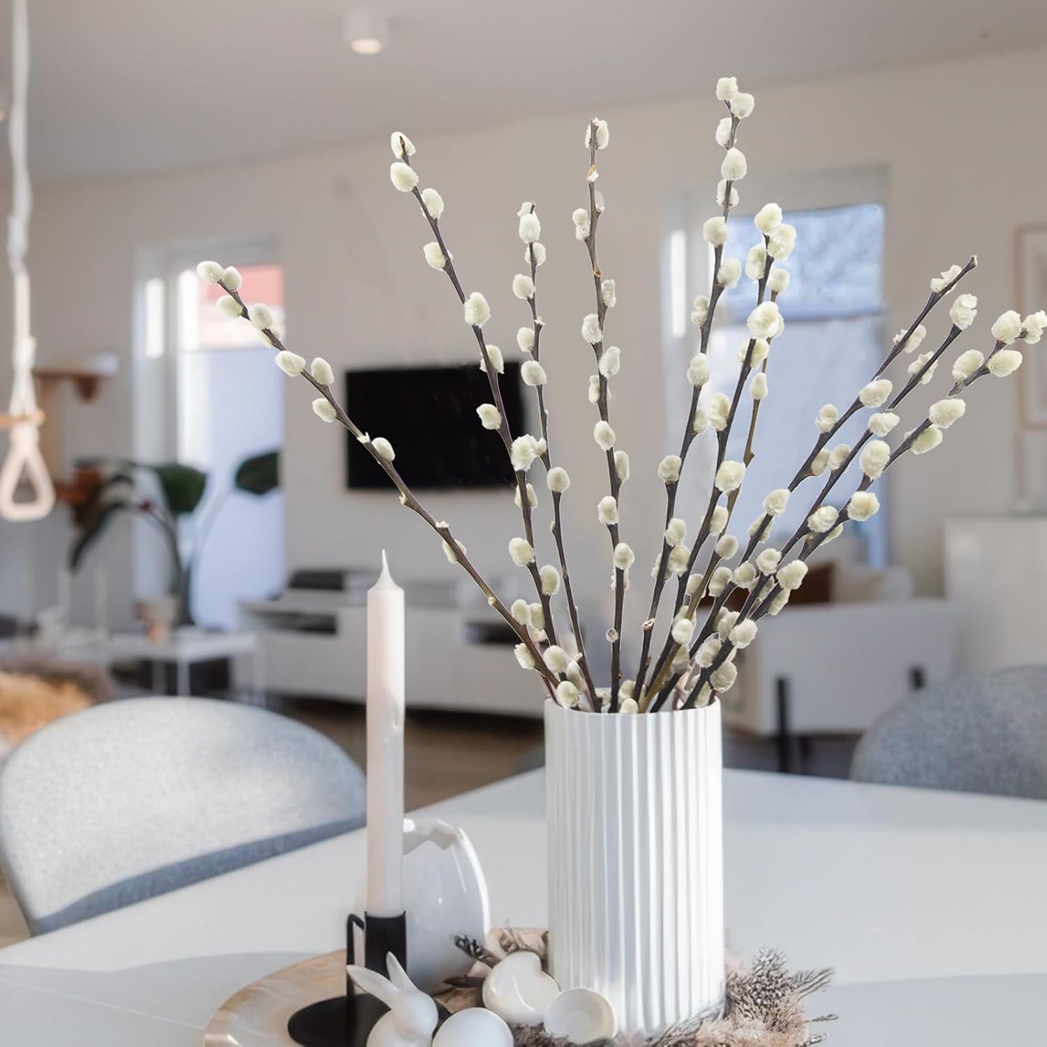 10 Pcs Real Pussy Willow Branches for Vases Decor