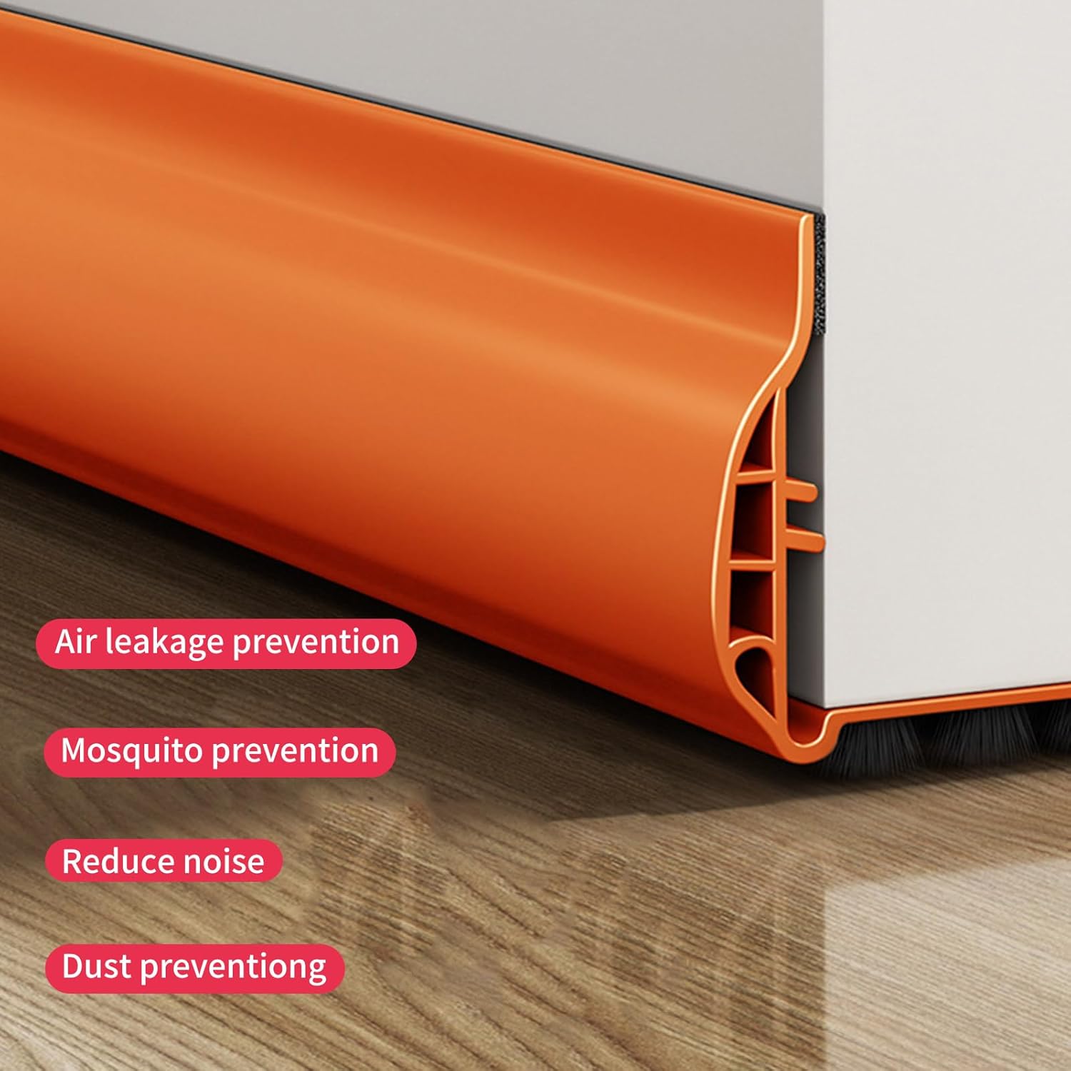 Shurhome Door Draft Stopper Adjustable Interior Bottom Sweep