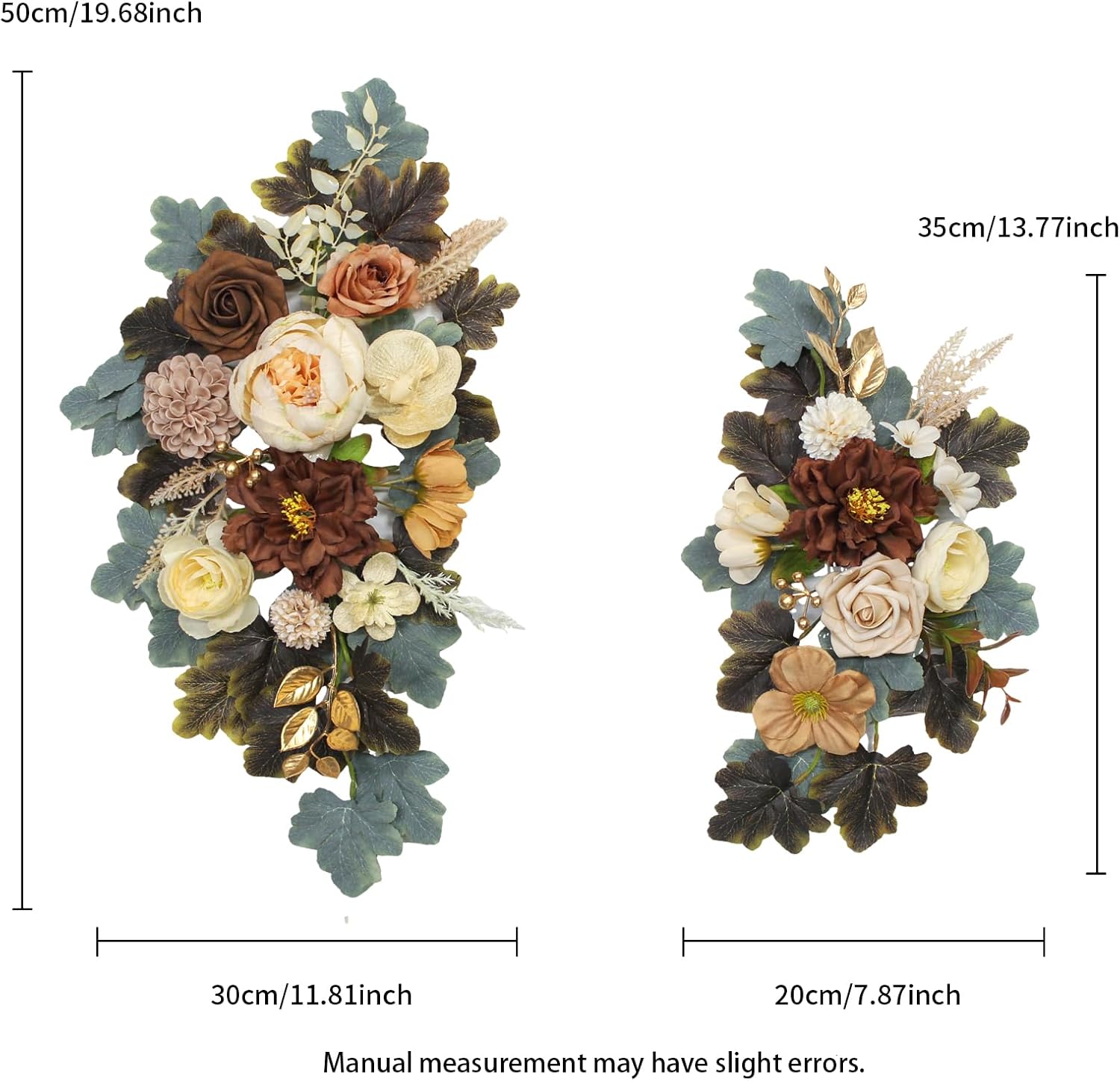 Faux Flowers Wedding Arch Set of 2 for Decorations