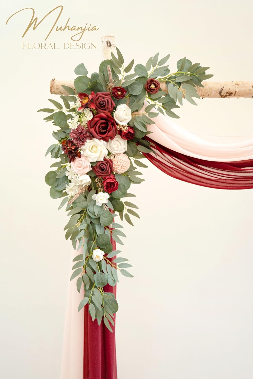 Artificial Wedding Arch Flowers Kit Pack of 4 Burgundy Blush