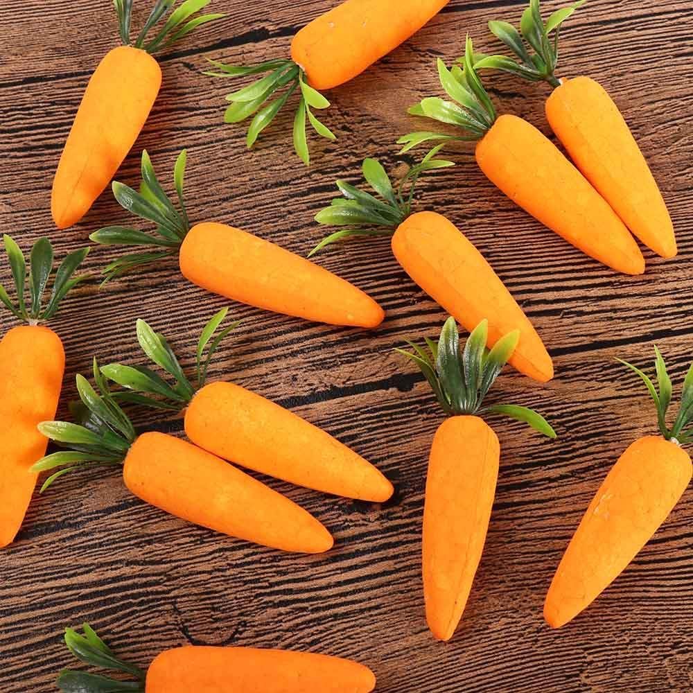 Kopida 12Pcs Set Artificial Carrots for Easter Decor