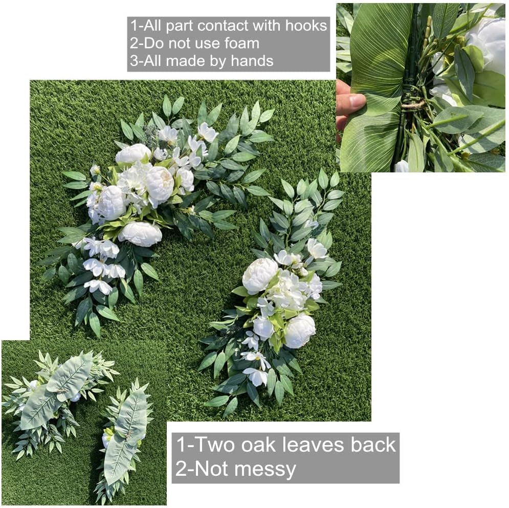 2pcs Eucalyptus Peony Floral Swags for Wedding Decor