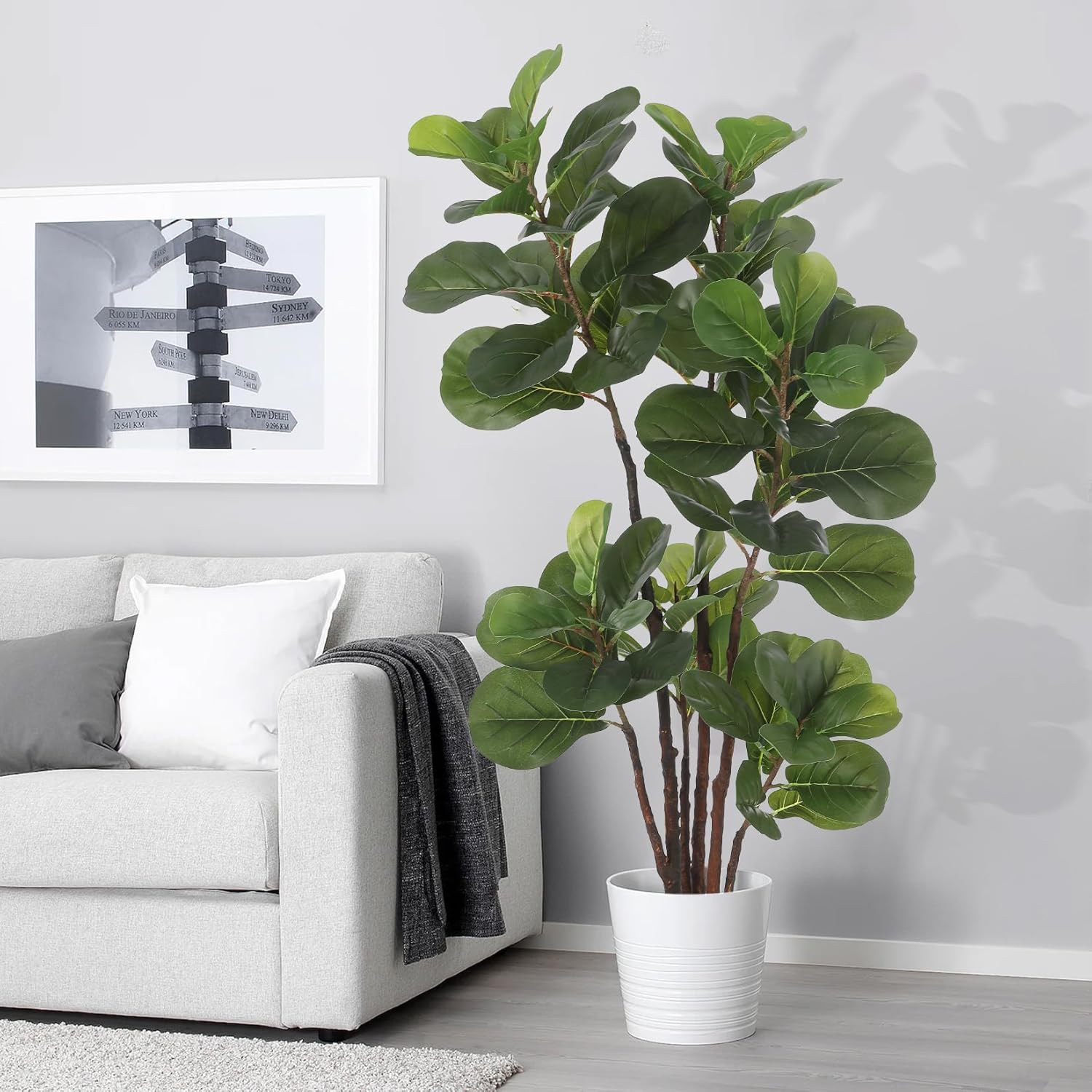 GAOMON Artificial Fiddle Leaf Fig Tree 4 Ft with 72 Leaves