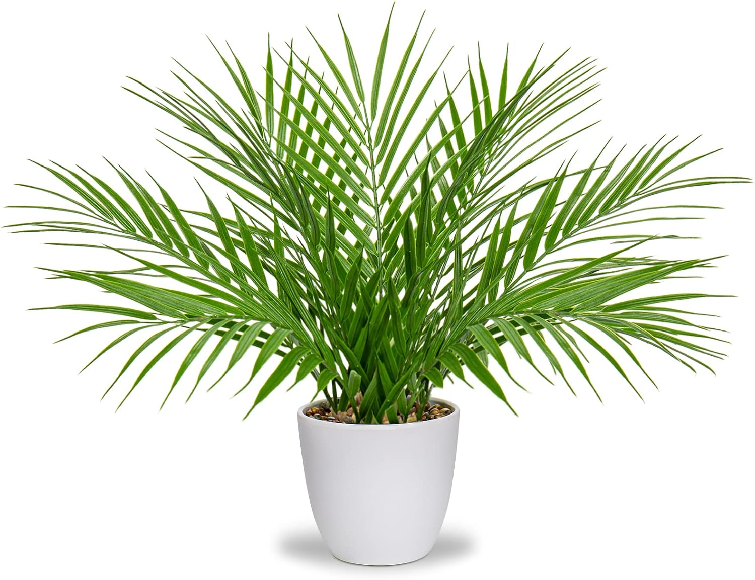 Briful Artificial Palm Plant 15 White Pot Indoor Decor