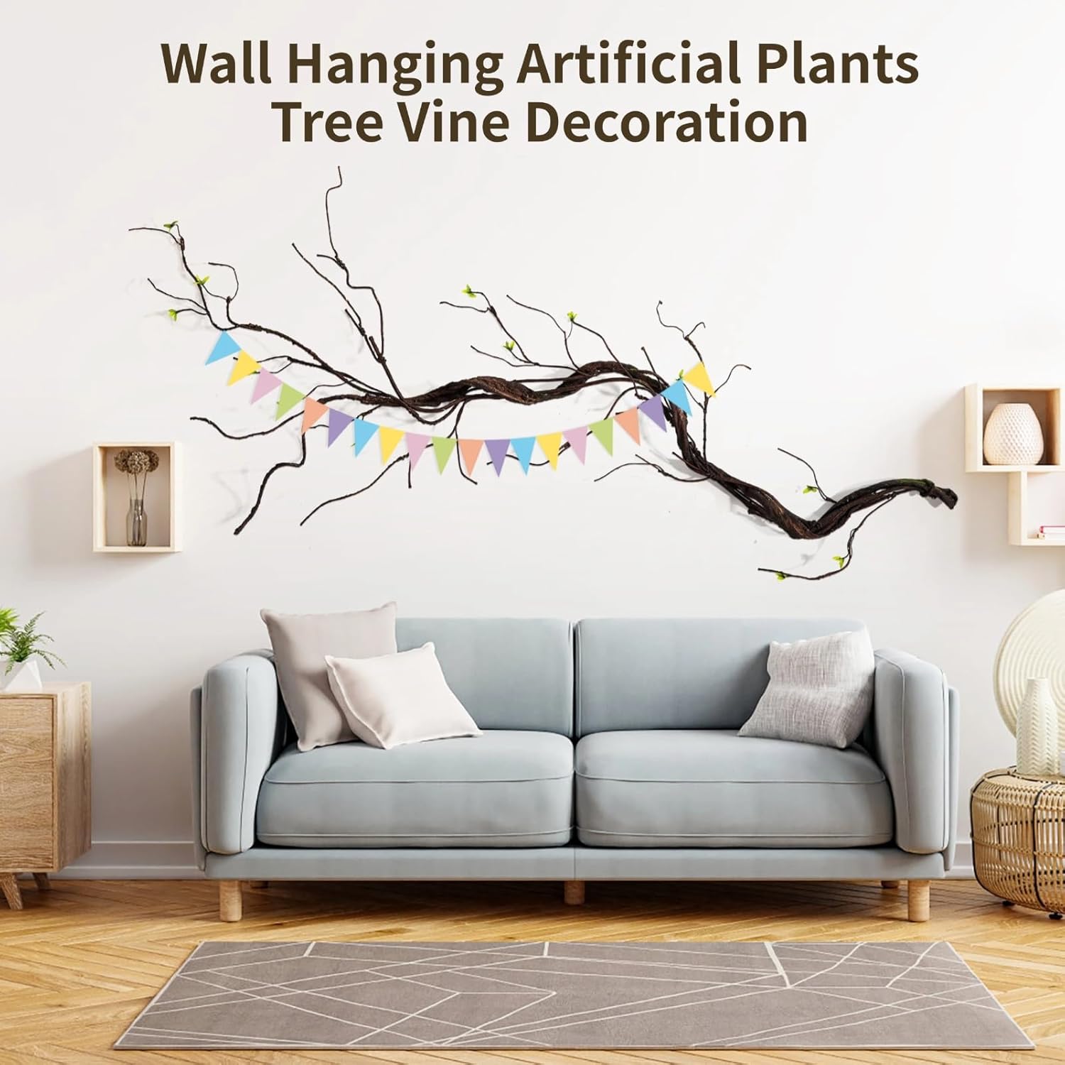 Tideme 67 Inch Artificial Tree Branch Wall Hanging Decor