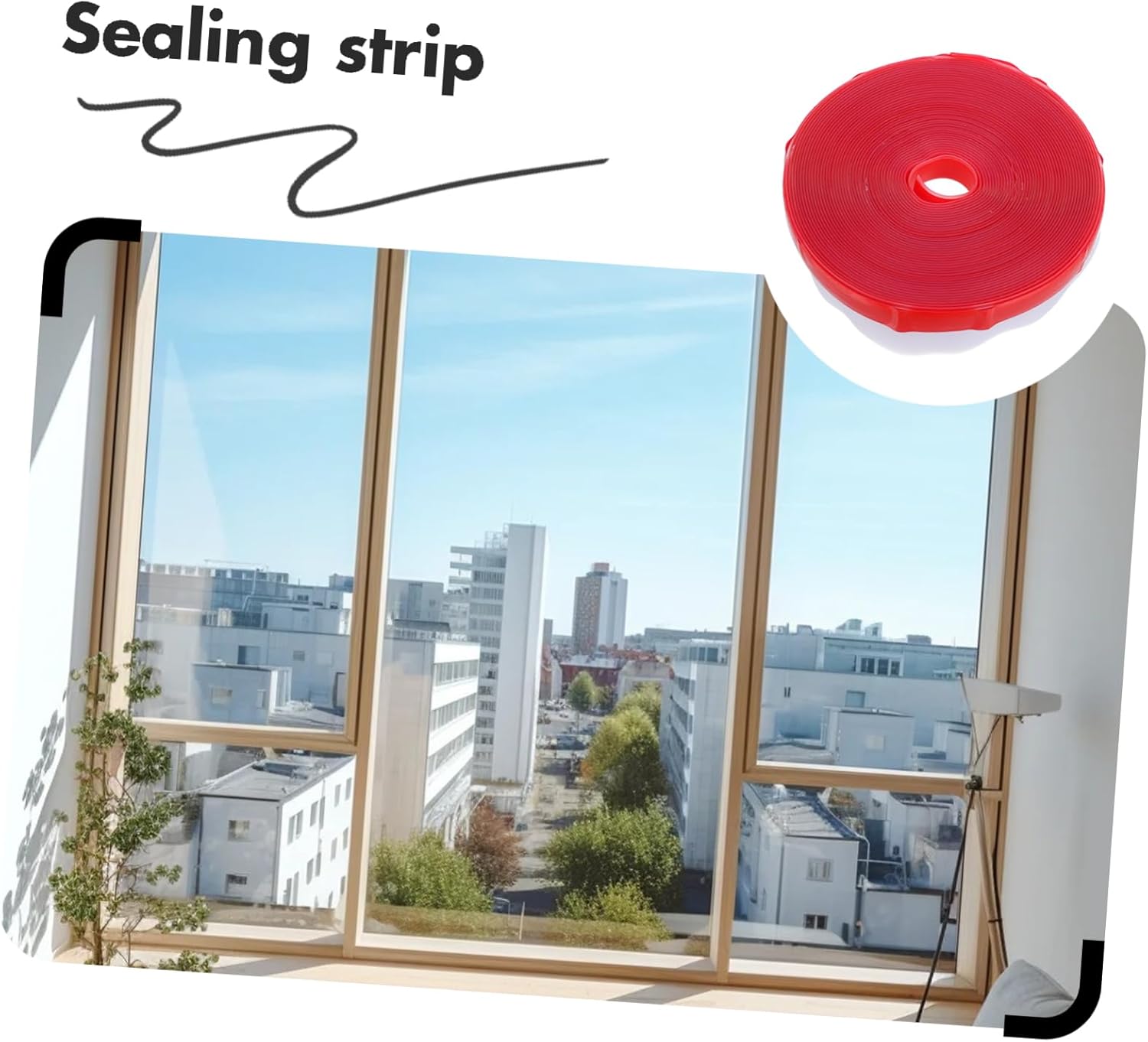 HOMSFOU Self-Adhesive Door Weather Stripping Seal Strip
