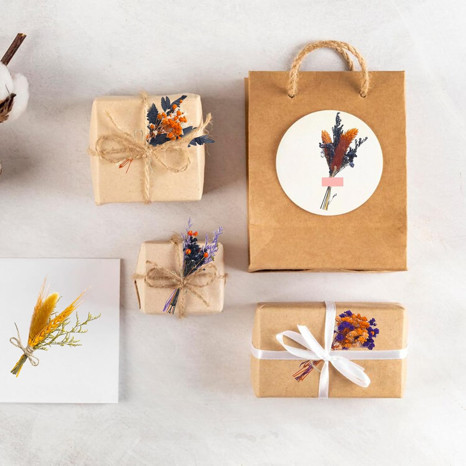DULRLLY 10pcs Mini Dried Flower Bouquet Bulk