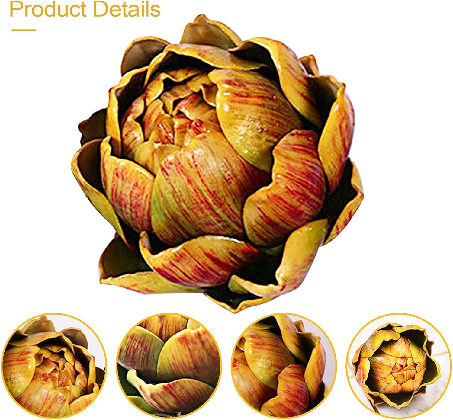 Artificial Artichoke Decor Yellow Large Plastic