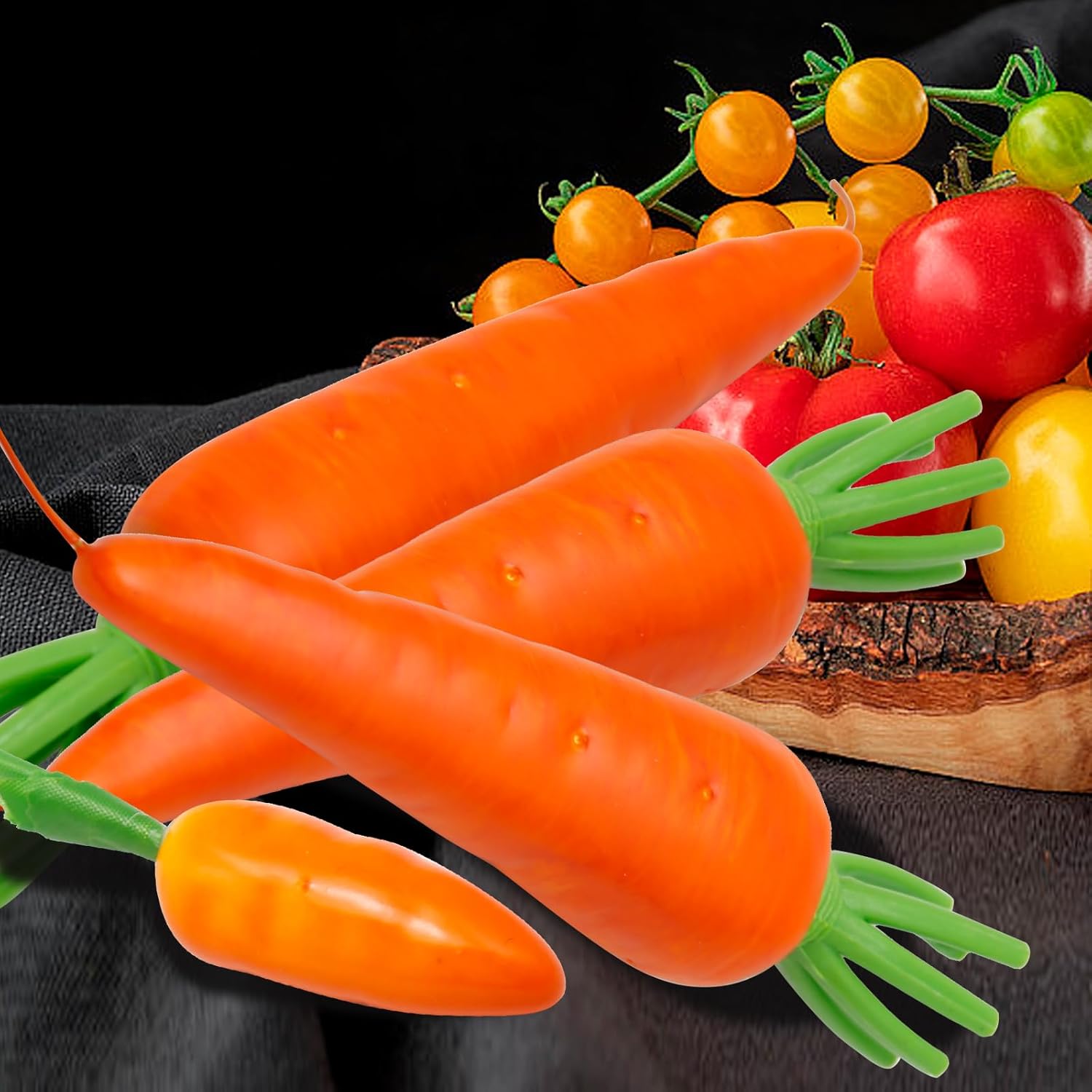 15Pcs Artificial Carrots for Kitchen Decor Photography Props