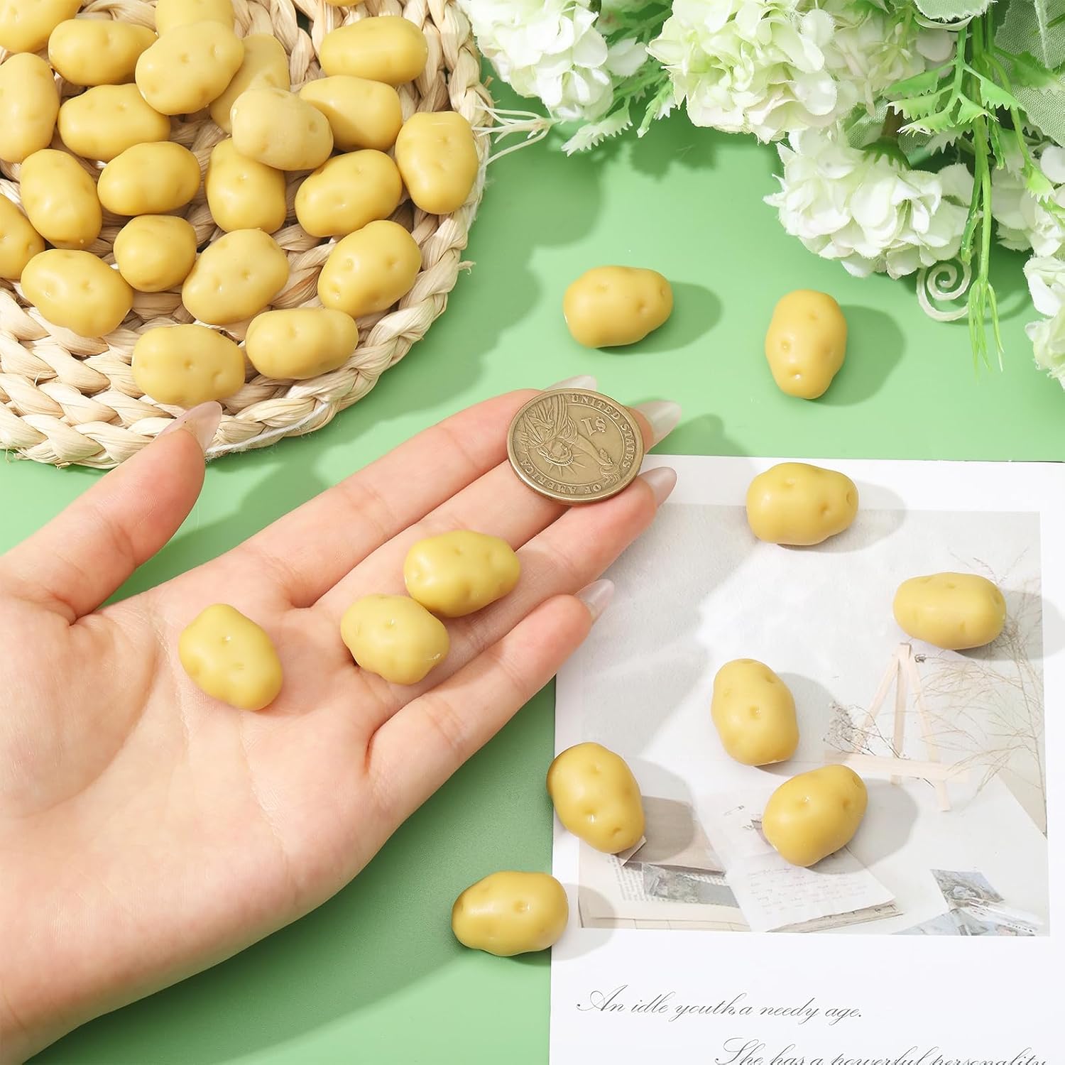 CHGCRAFT 40 Pcs Mini Artificial Potatoes Farmhouse Decor