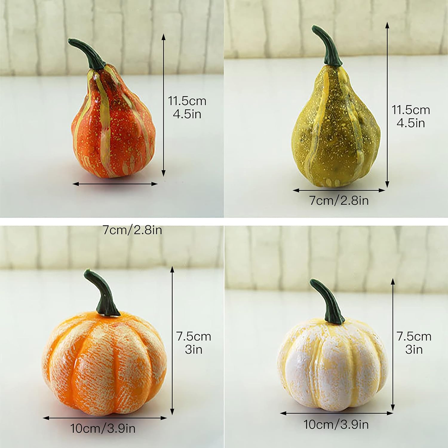 Firlar Artificial Pumpkins Gourds Set of 12 Fall Decor