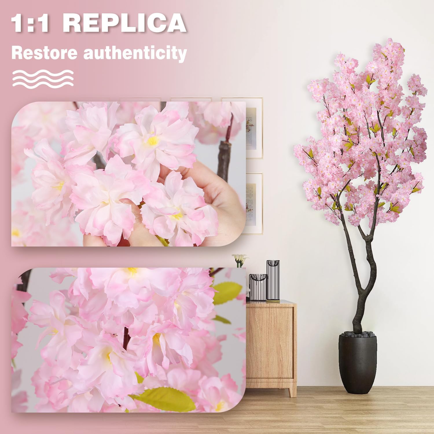 Realistic Pink Cherry Blossom Artificial Tree 65ft