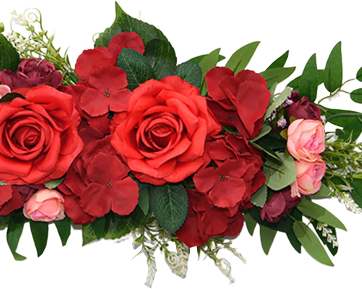Red Wedding Arch Artificial Flower Swag Decorations