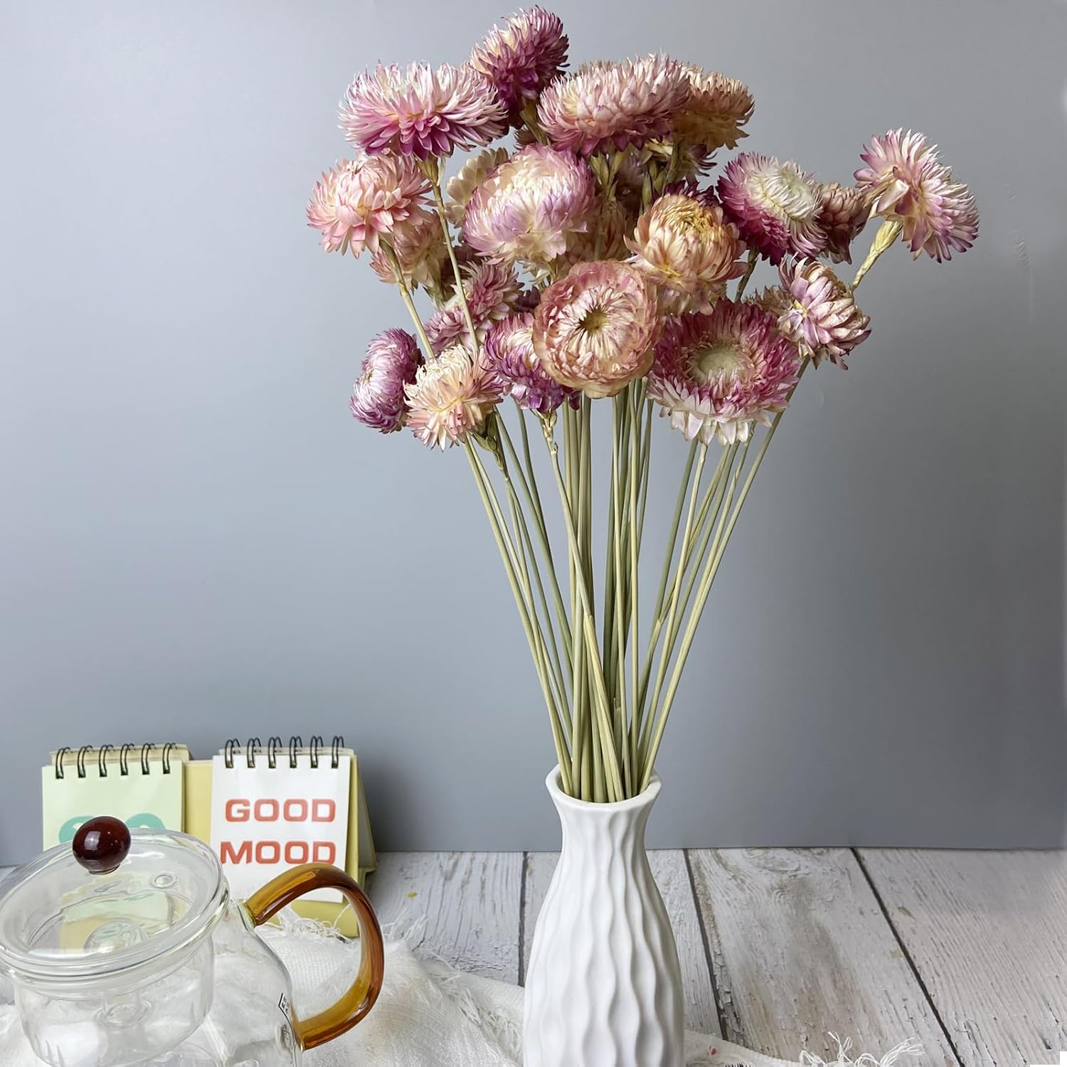 100 Natural Daisy Flowers Bouquets 30Pcs Pink Daisies Chrysanthemums