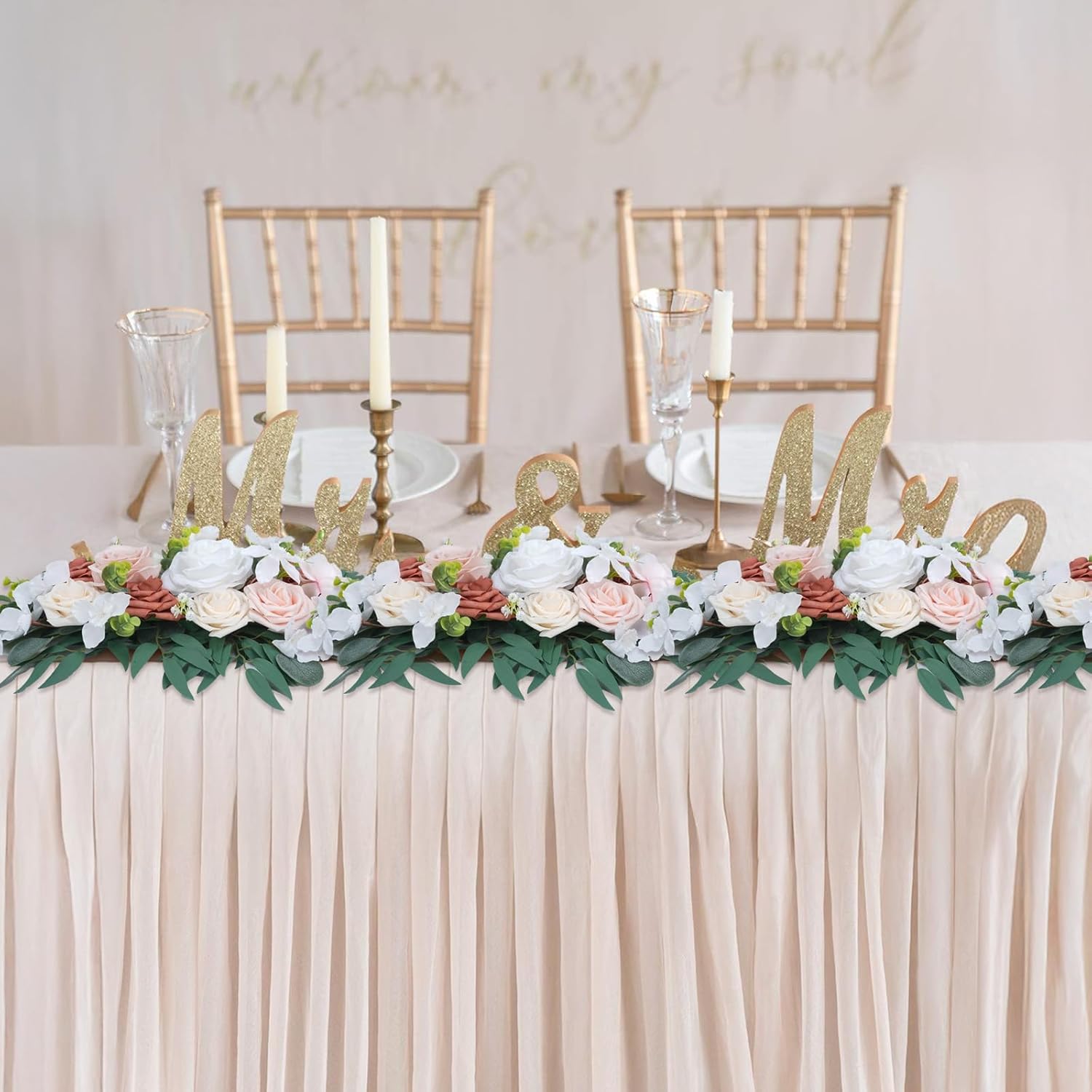 2PCS Artificial Wedding Arch Flowers Centerpieces for Tables