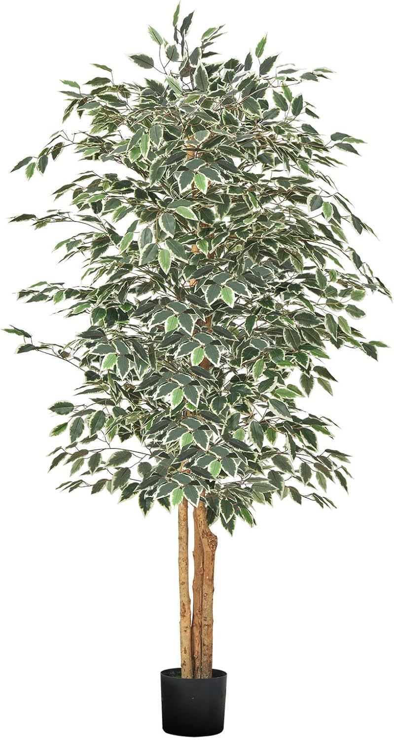 VEVOR 6FT Artificial Ficus Tree with Black Pot