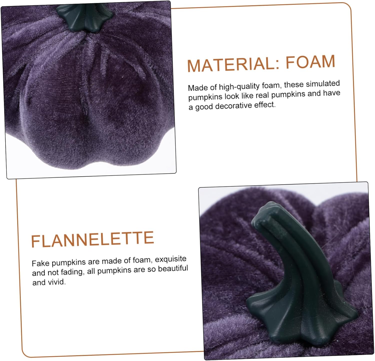 5pcs Flannel Foam Halloween Pumpkins Decor