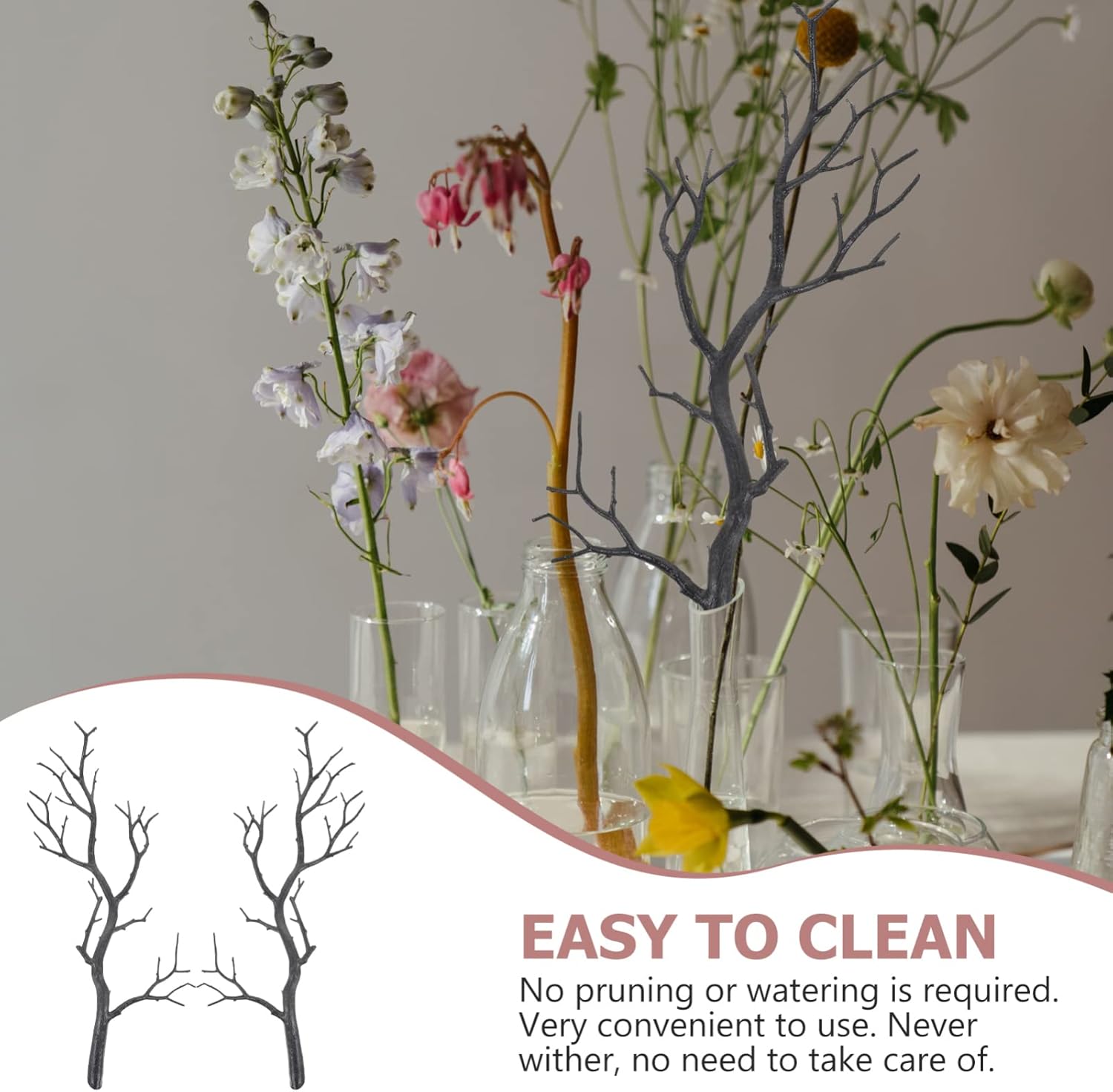 Artificial Twigs Curly Willow Branches 2pcs DIY Decor