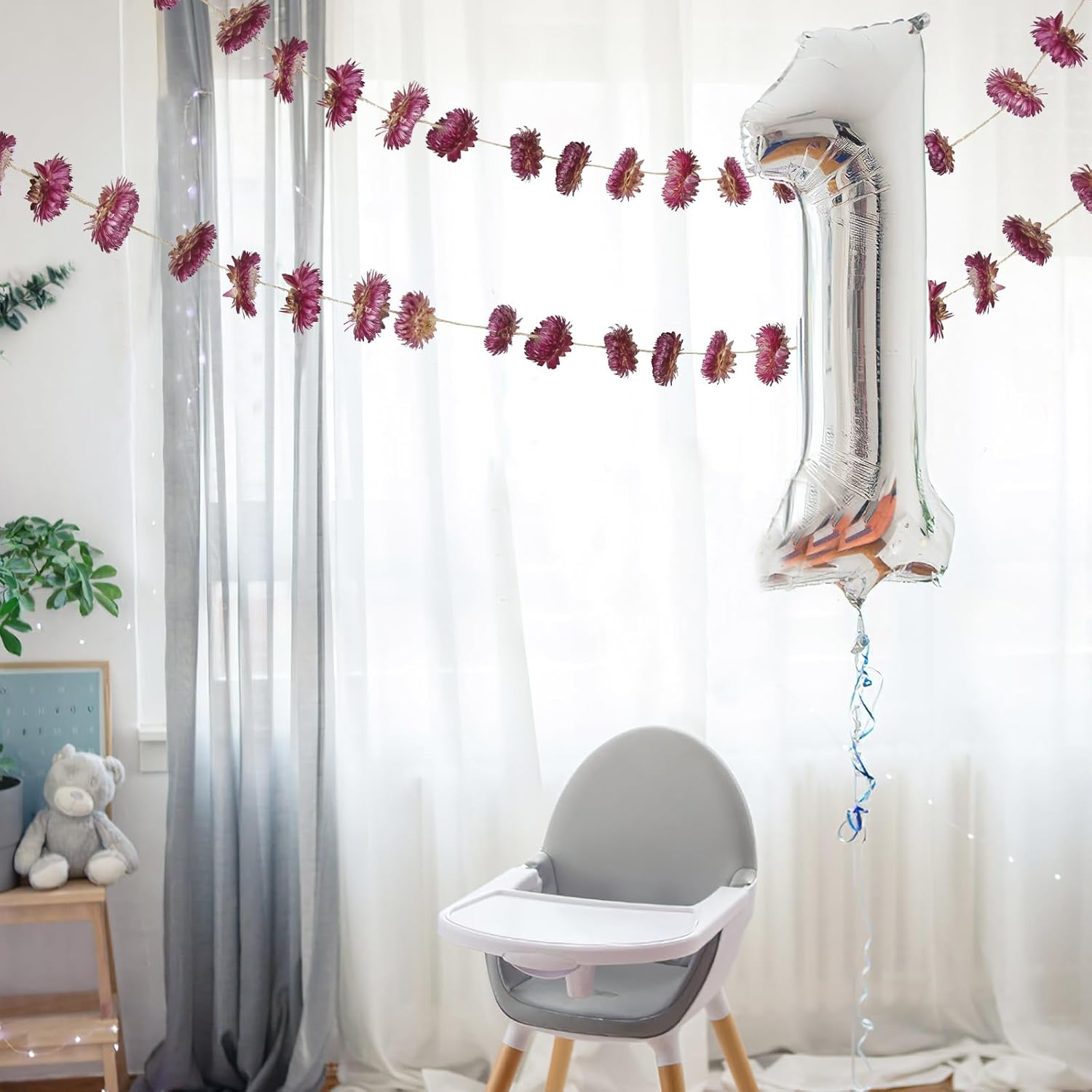 Dried Flower Garland 105ft 63 Pcs Real Daisy Sunflower Decor