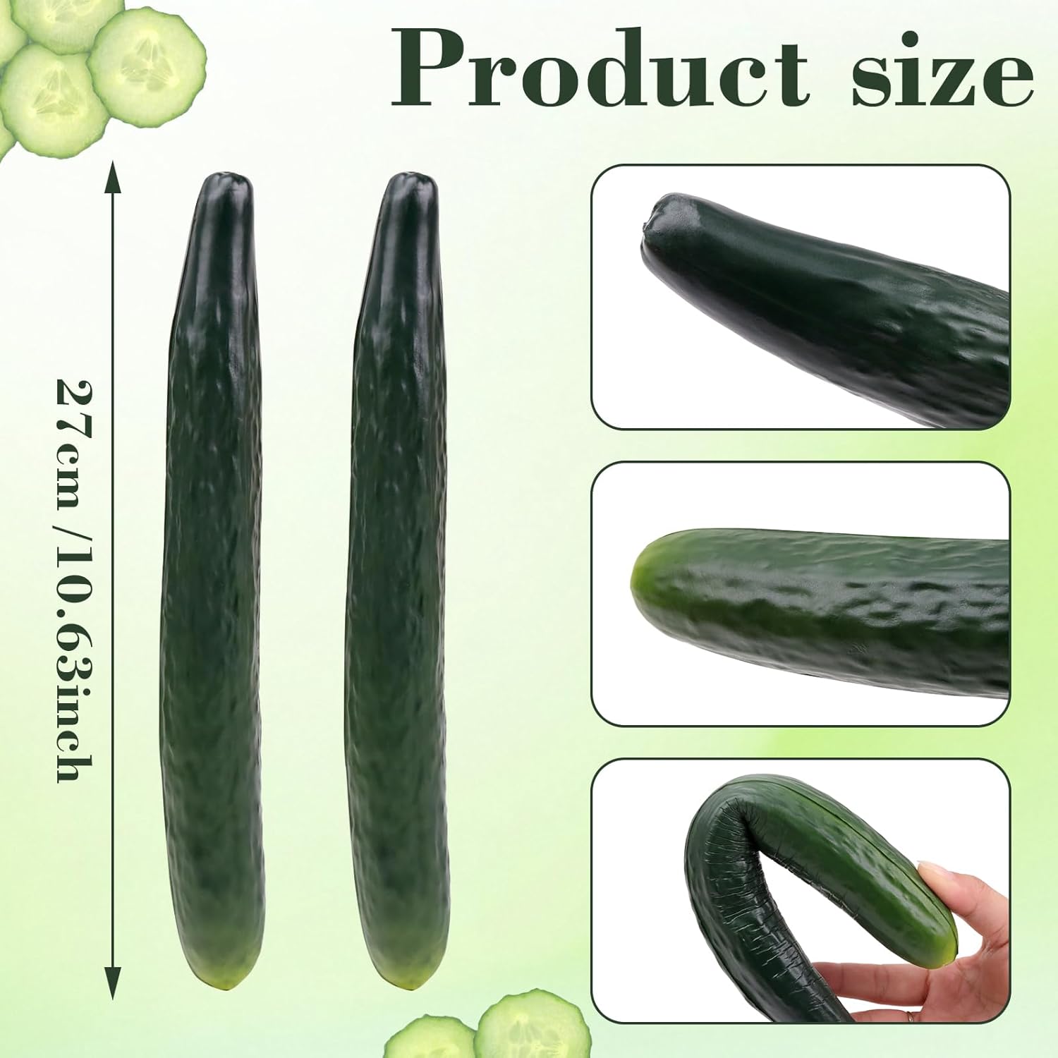 Gresorth 2pcs Soft PU Artificial Cucumber Decor