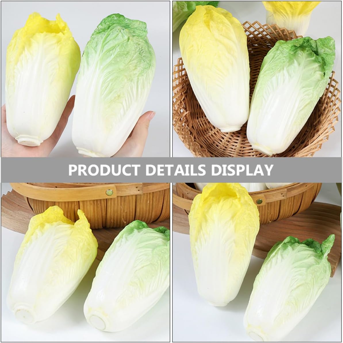 Happyyami Artificial Vegetables Realistic Chinese Cabbage Decor