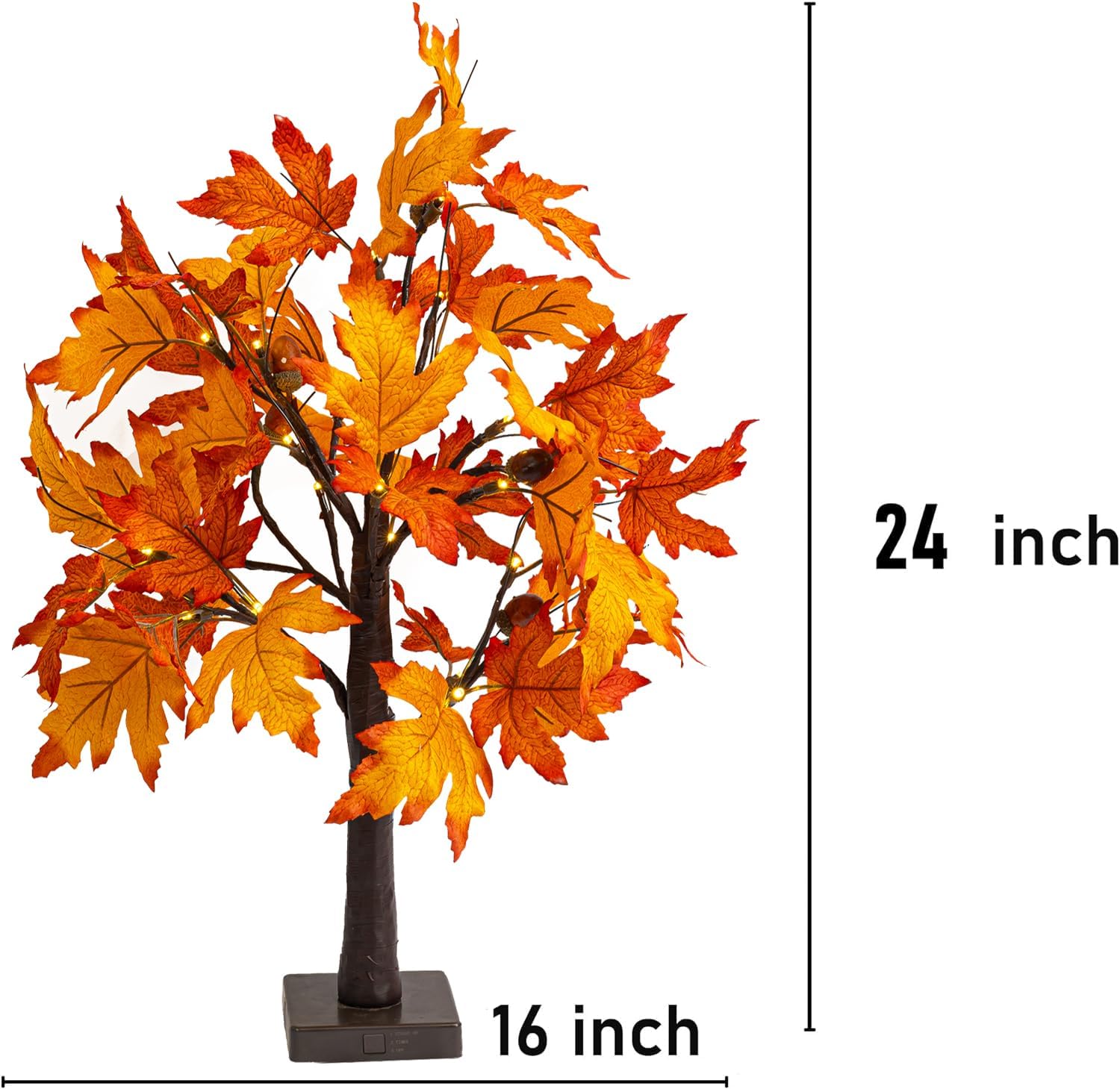 Dazzle Bright 2 Pack 24 Inch Lighted Maple Tree Decorations
