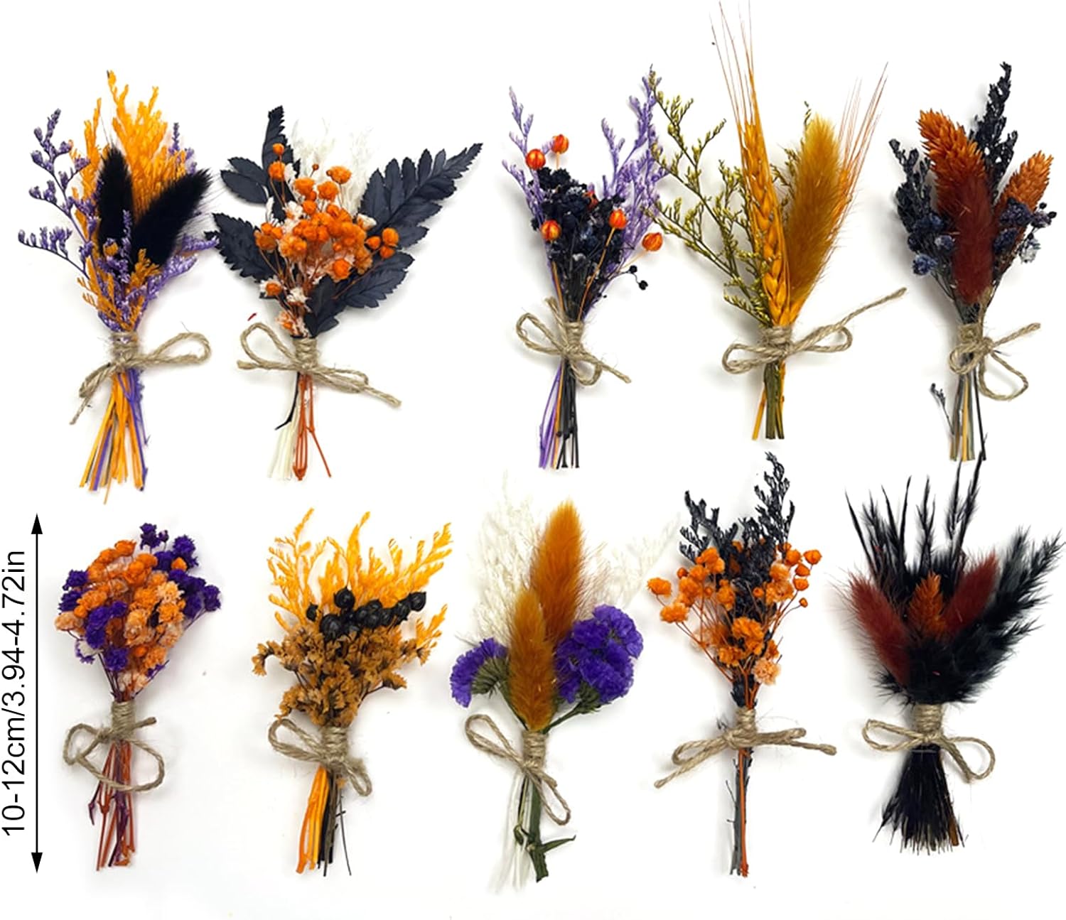 DULRLLY 10pcs Mini Dried Flower Bouquet Bulk