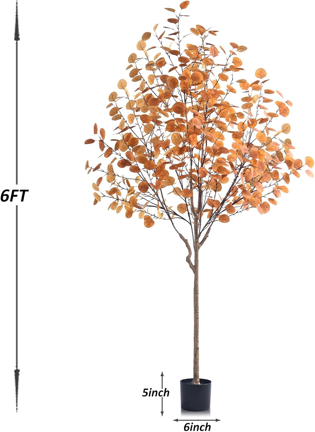 6FT Artificial Eucalyptus Tree for Fall Decor