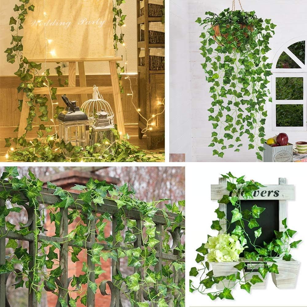 CQURE 18 Pack Artificial Ivy Garland 126 Ft UV Resistant