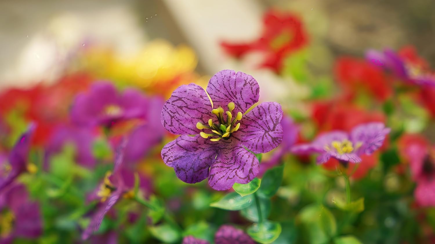 12PCS UV Resistant Fake Flowers for Outdoor Decor