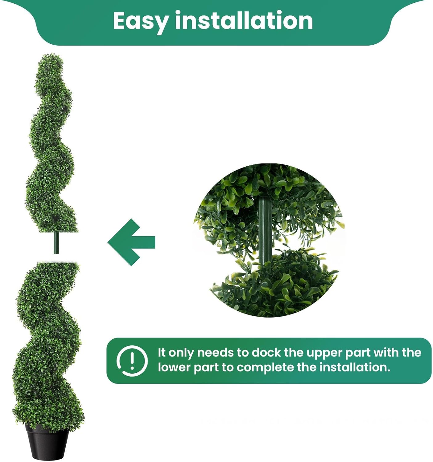 5 Ft Artificial Boxwood Spiral Topiary Tree