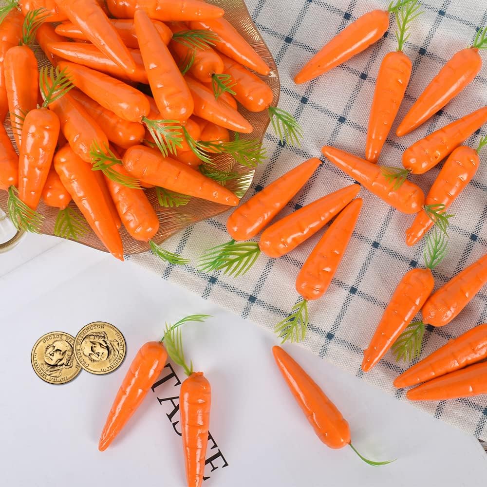 HUIANER Mini Artificial Carrots 40pcs Lifelike Decor
