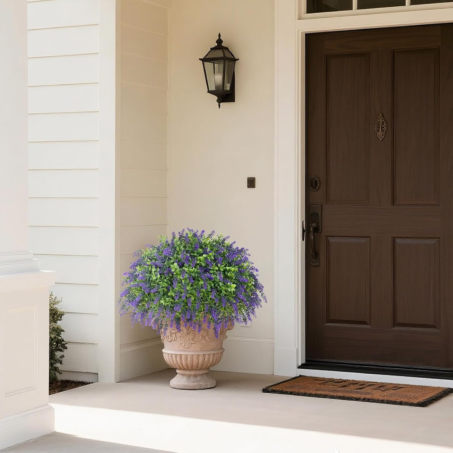 Artificial Boxwood Topiary Ball with Lavender - Set of 2