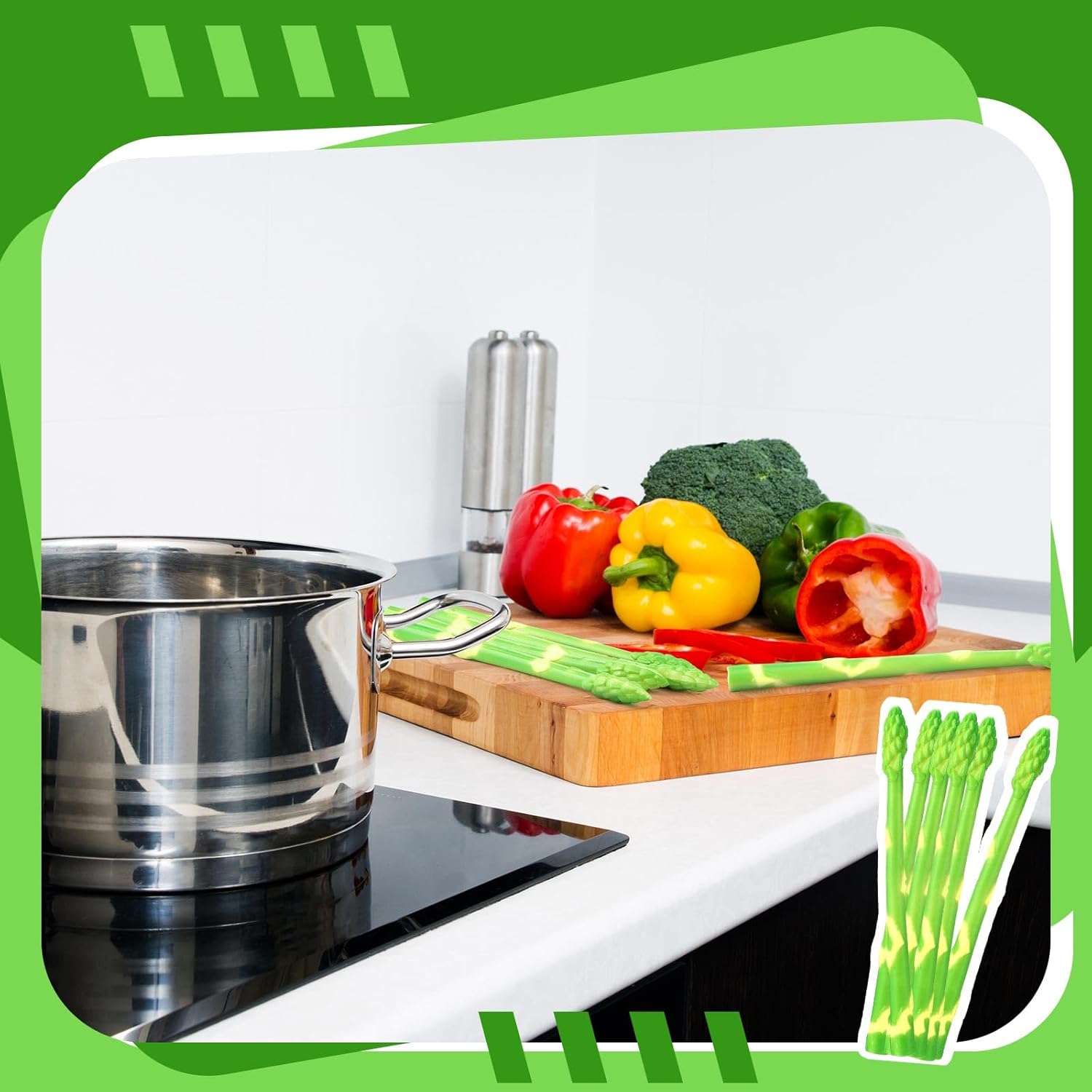 16 Pcs Realistic Artificial Asparagus Decor Set