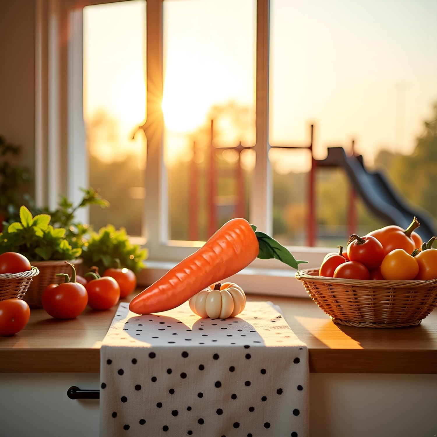 Orange Artificial Carrot Home Decor Reusable Plastic Carrot
