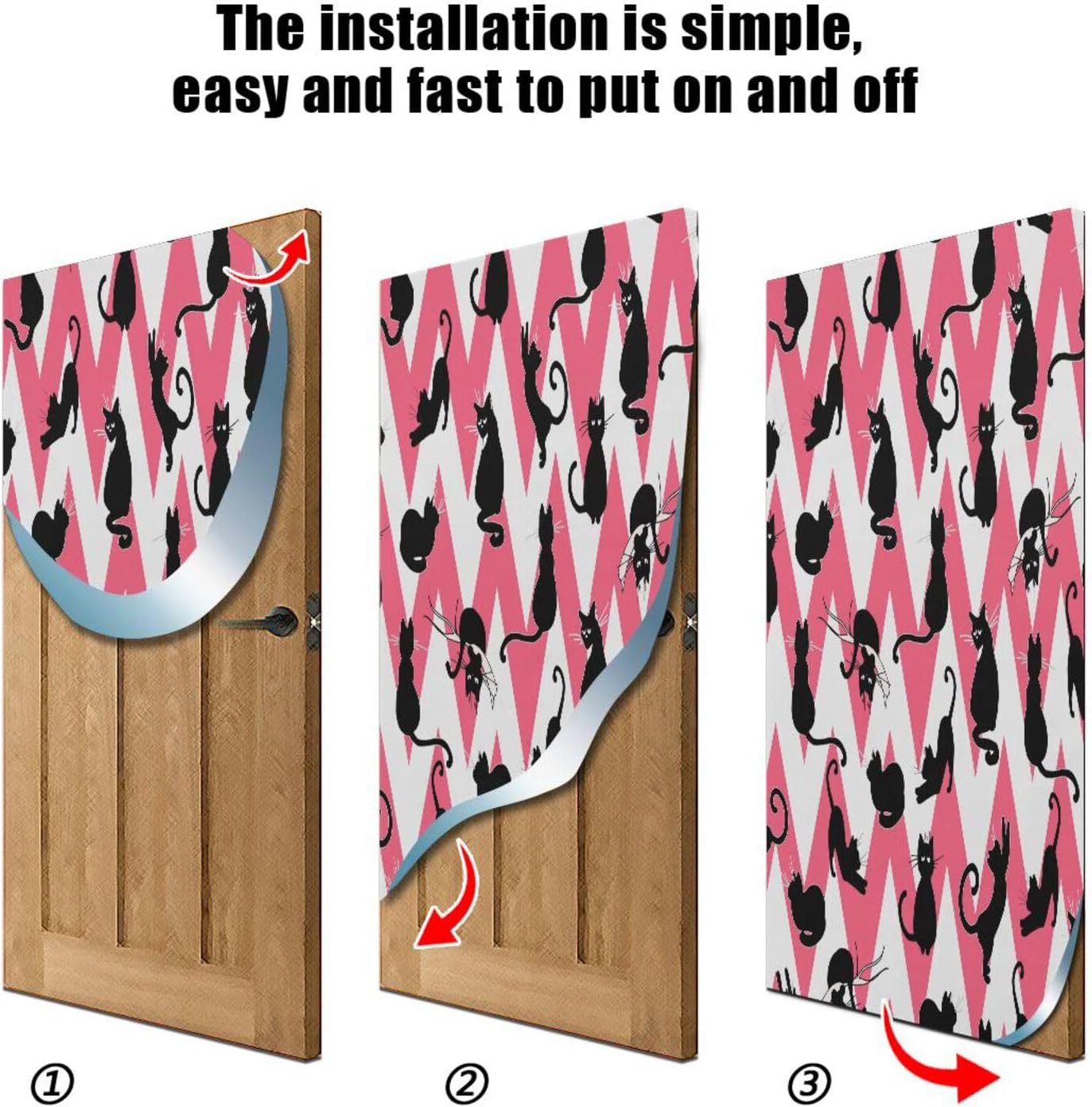 Susiyo Charming Black Cat Halloween Door Cover 32x79in