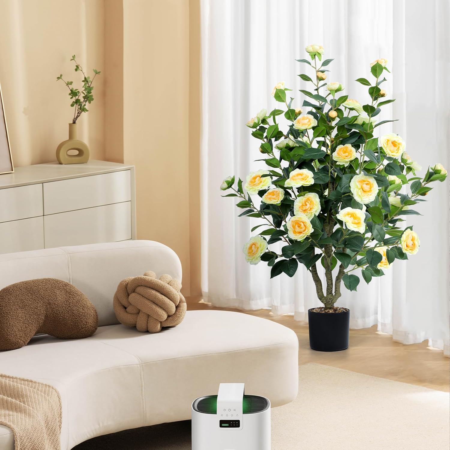 Artificial Camellia Tree 2 Pack 42 Inch Faux Floral Plants