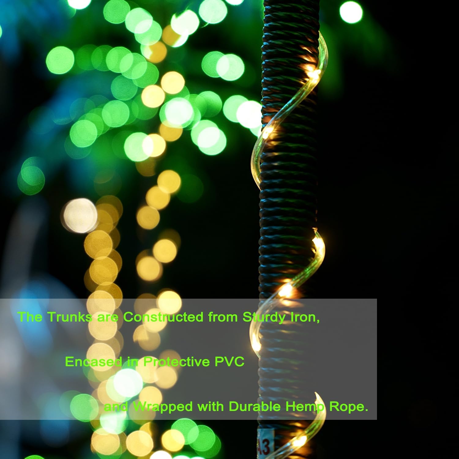 7FT Lighted Artificial Palm Tree with 3 Trunks and 260 LED Lights