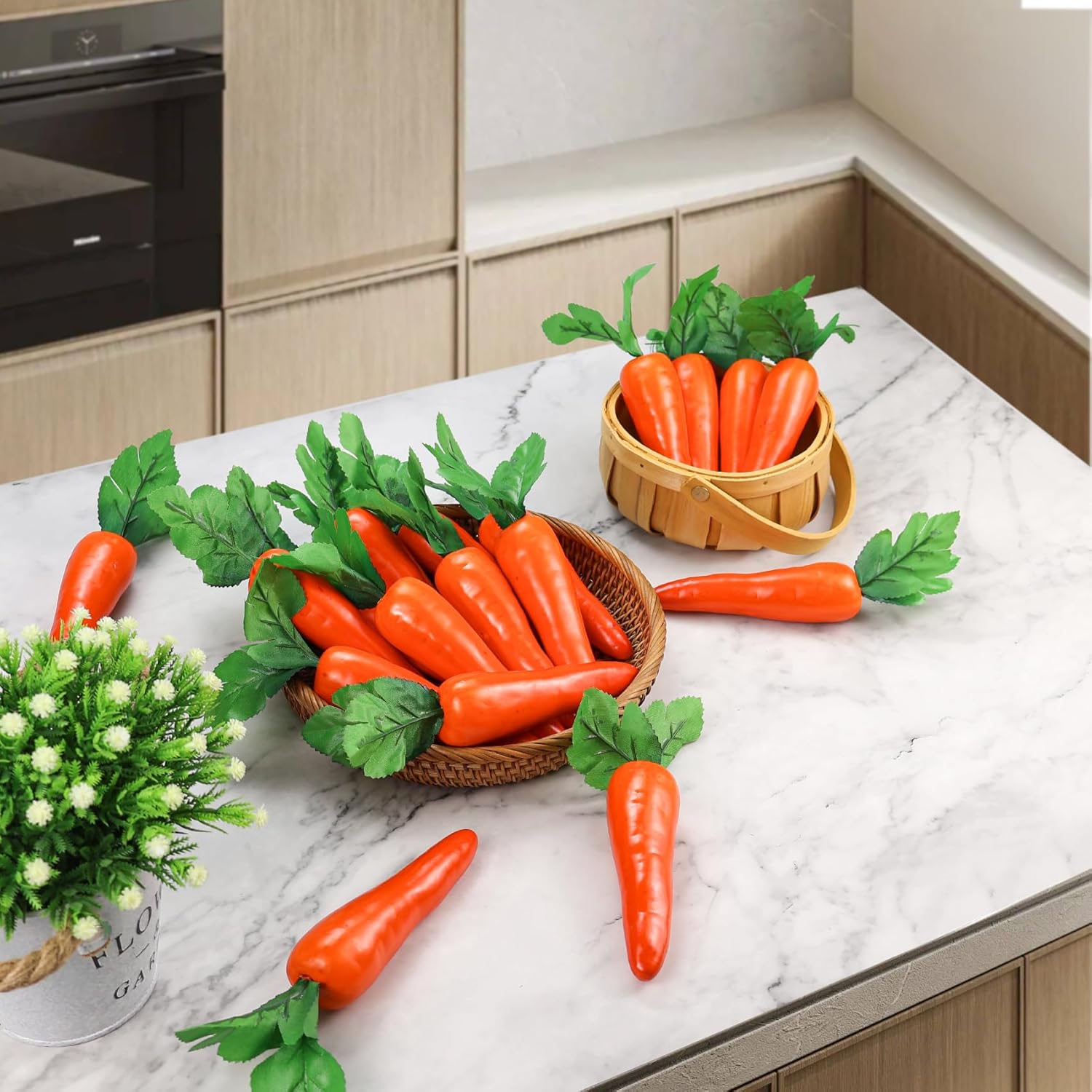 Lorigun 5 Pcs Artificial Carrots Home Kitchen Decor