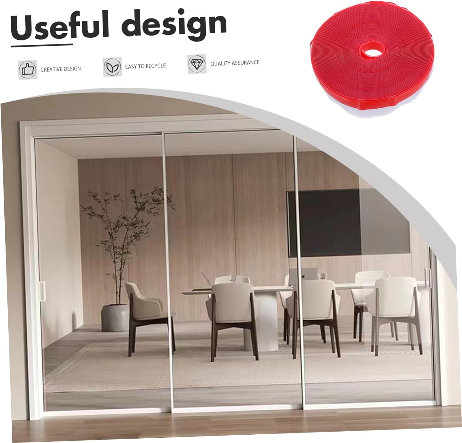 HOMSFOU Self-Adhesive Door Weather Stripping Seal Strip