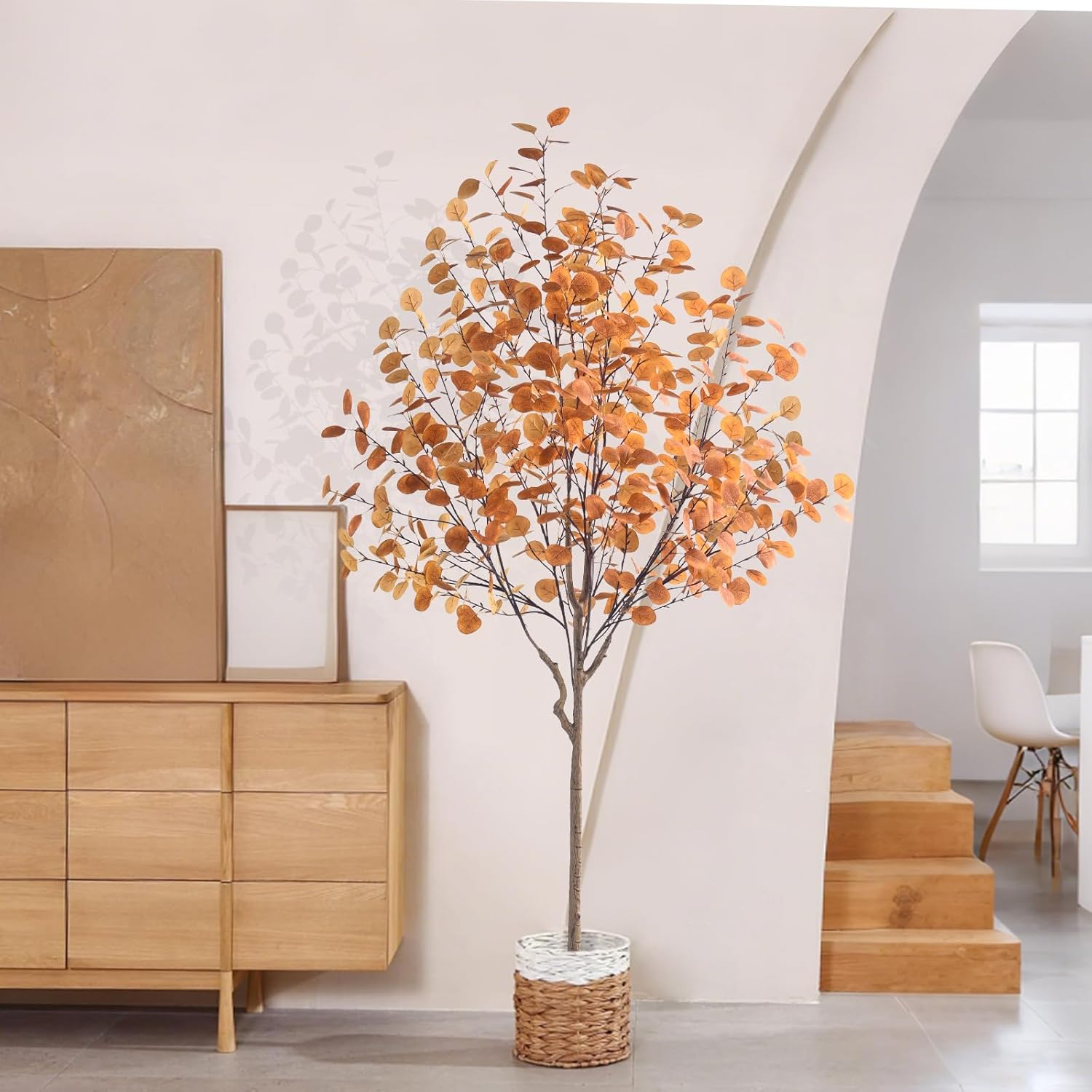 6FT Artificial Eucalyptus Tree for Fall Decor