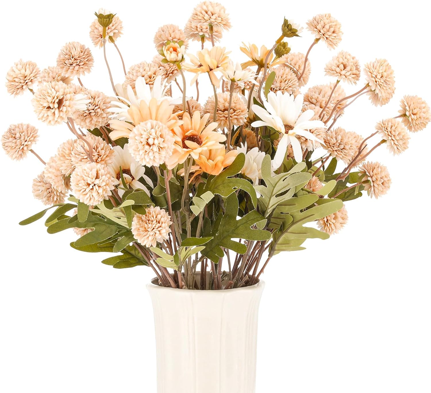16 Pcs Realistic Dandelion and Chrysanthemum Stems for Wedding Centerpieces