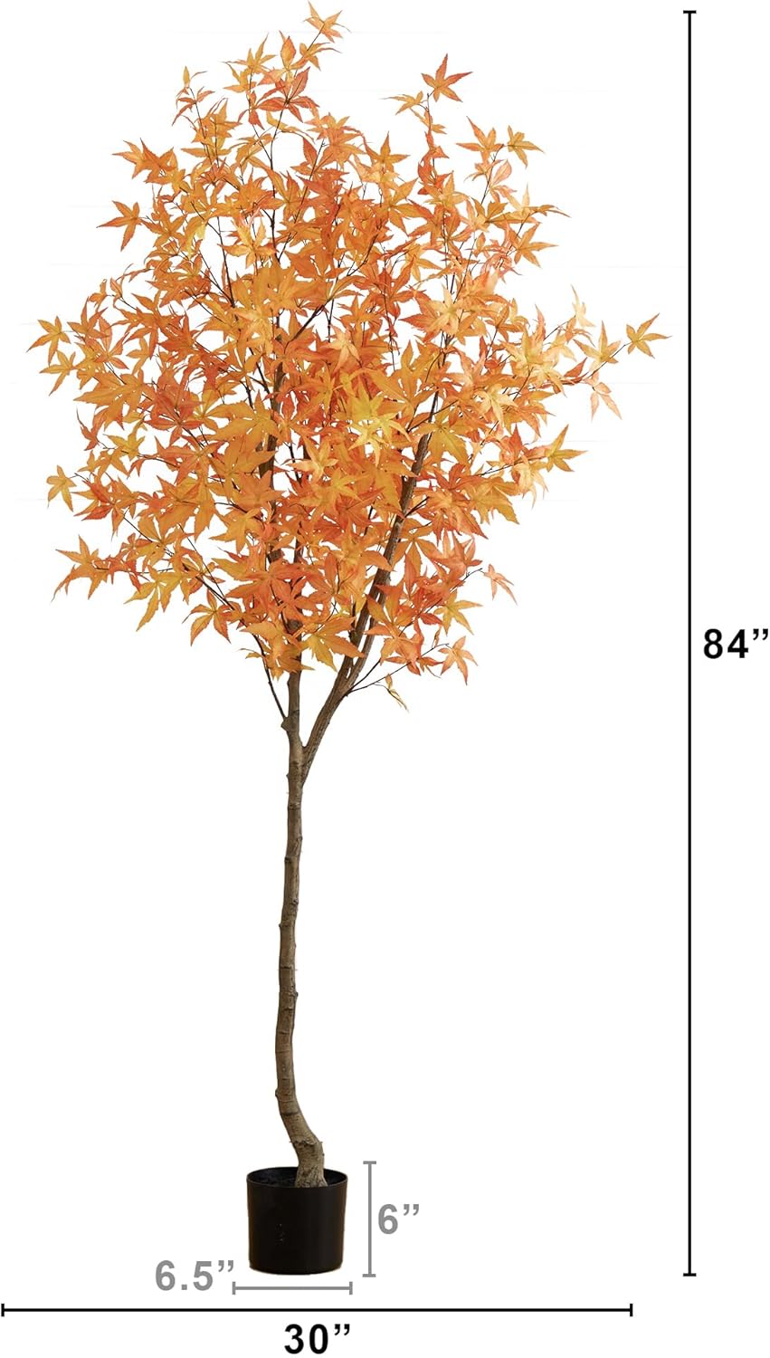 Nearly Natural 7ft Autumn Maple Artificial Fall Tree