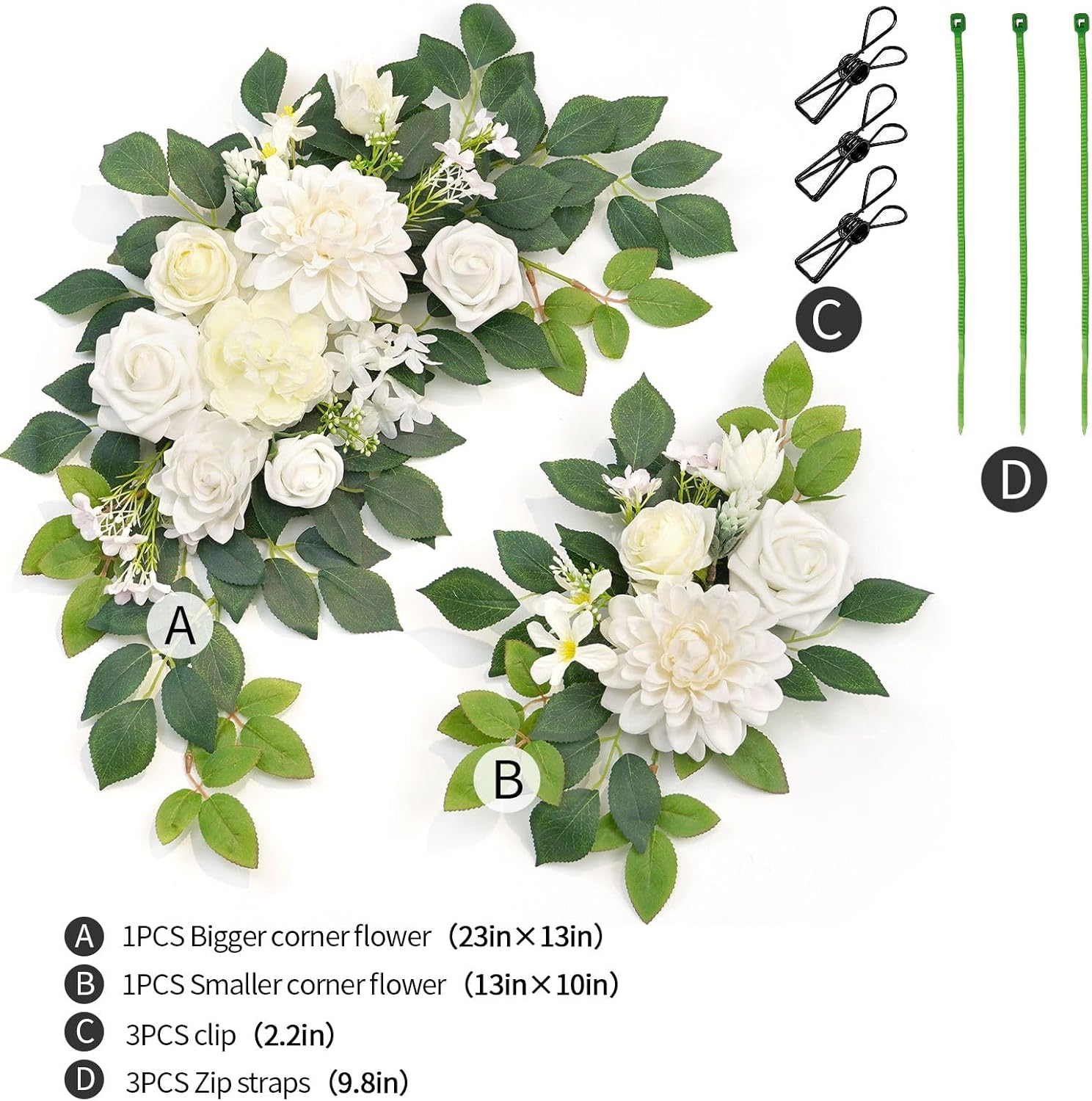 Piklado Wedding Welcome Sign Flower Garland Set