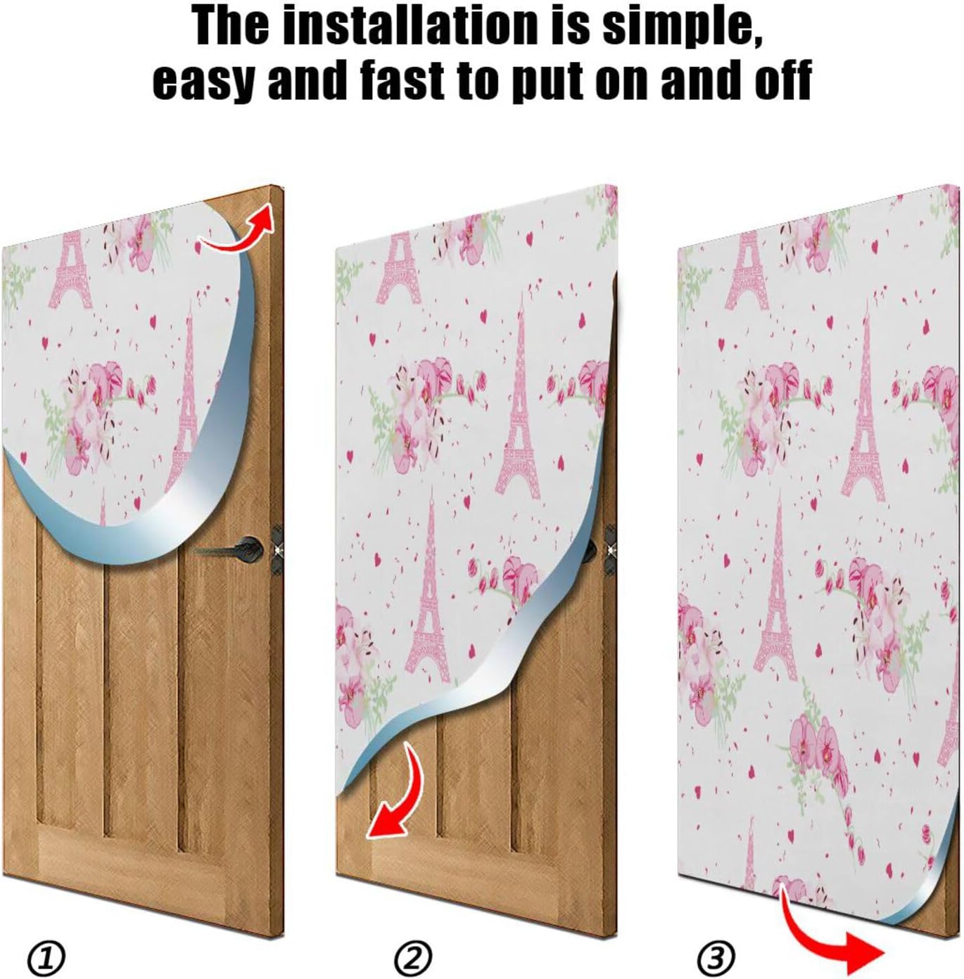 Susiyo Romantic Paris Pink Halloween Door Cover