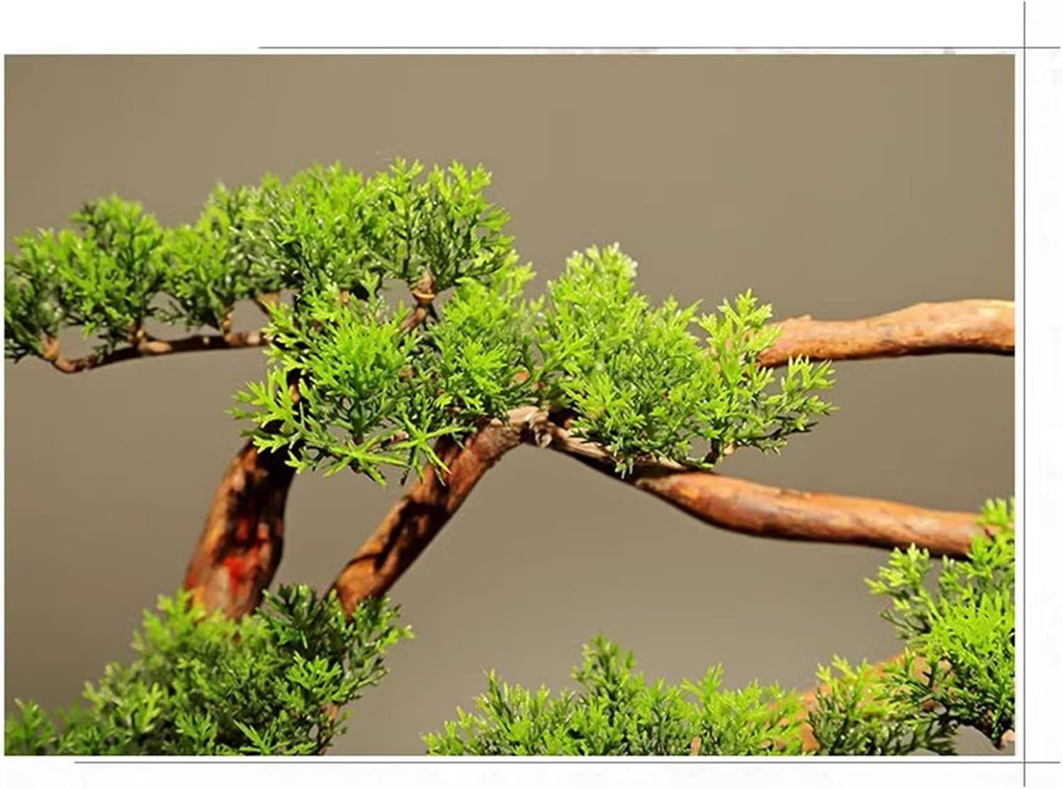 FAFACAI Artificial Bonsai Tree with Pine and Maple Leaves Gold Gray