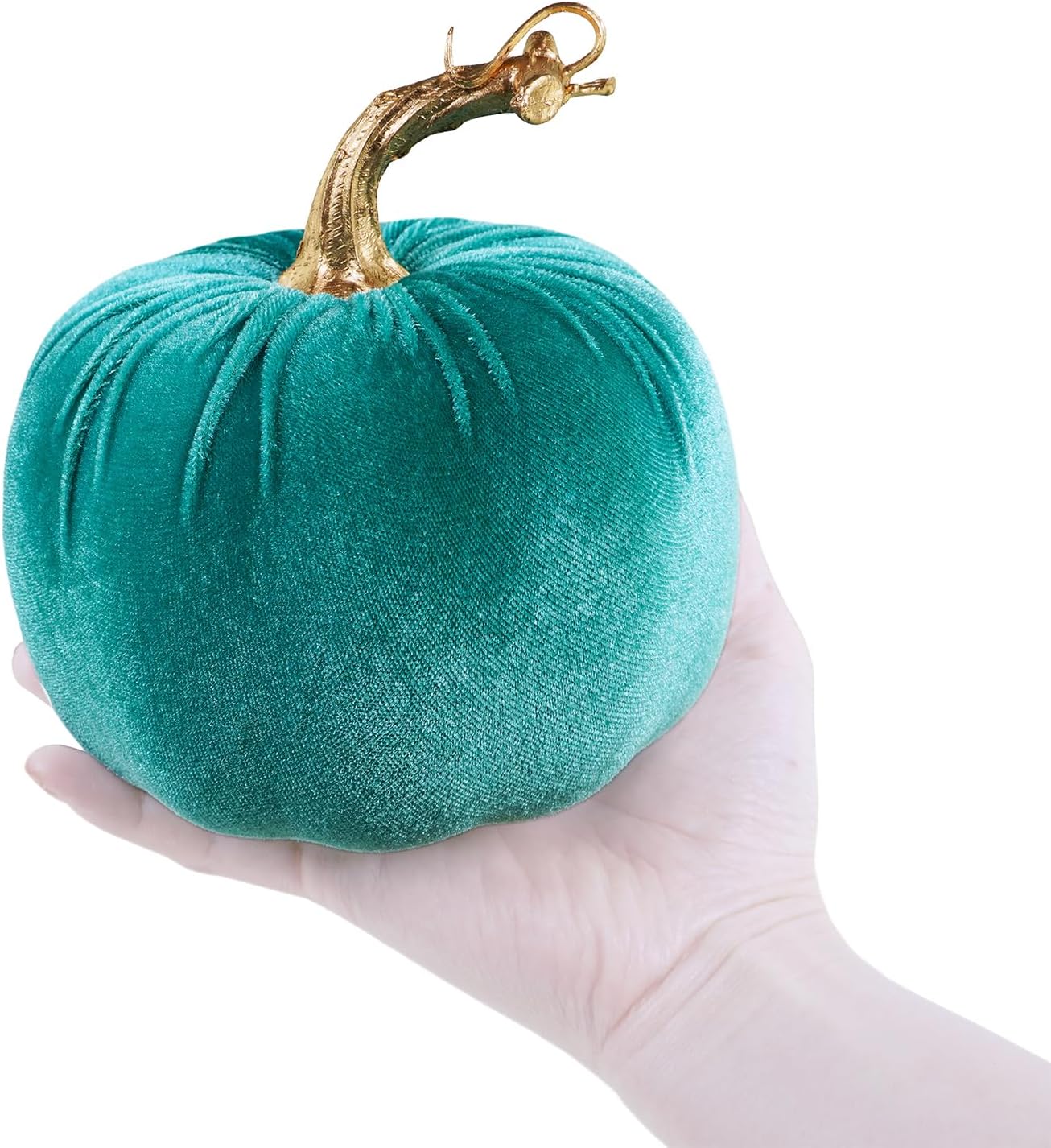 Winlyn 4 Pcs Assorted Velvet Pumpkins Decor
