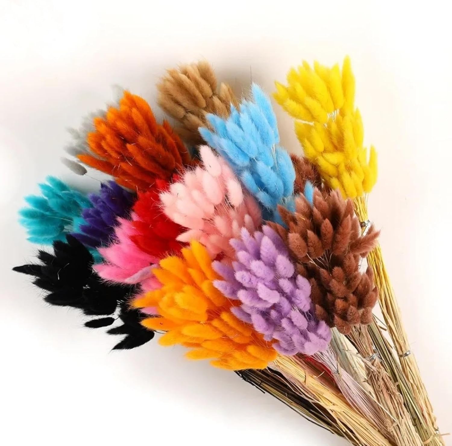 100Pcs Dried Bunny Rabbit Tail Grass Wedding Decor Bouquet