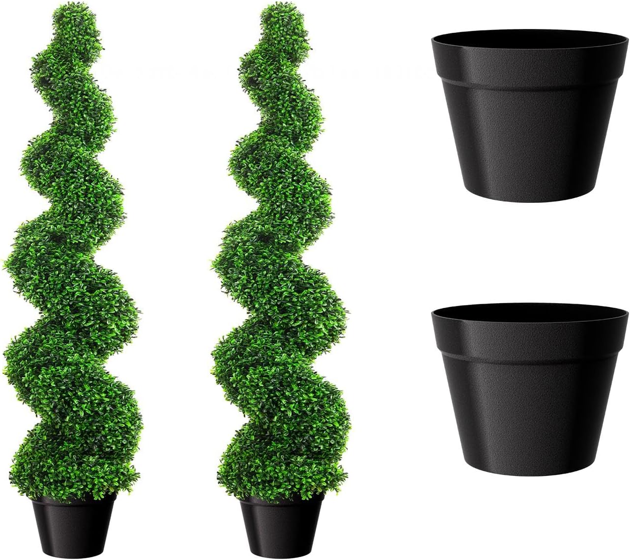 5 Foot Artificial Boxwood Spiral Topiary Tree with Replaceable Leaves