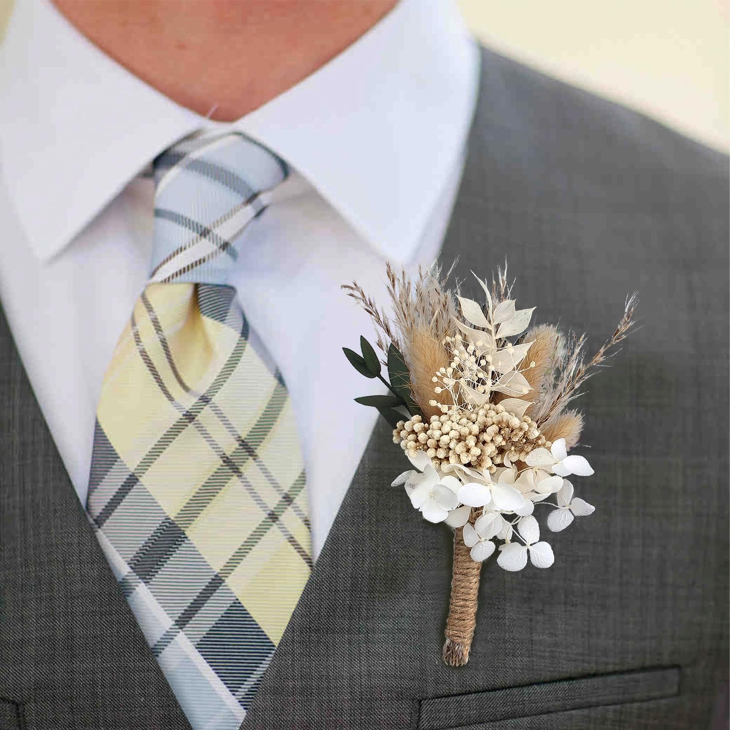 Rinlong Assorted Dried Flower Boutonnieres 6 Pcs